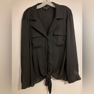 INC International Concepts Black Blouse